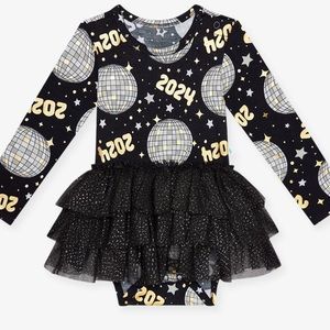 Posh Peanut Electric Slide Long Sleeve Tulle Skirt Bodysuit